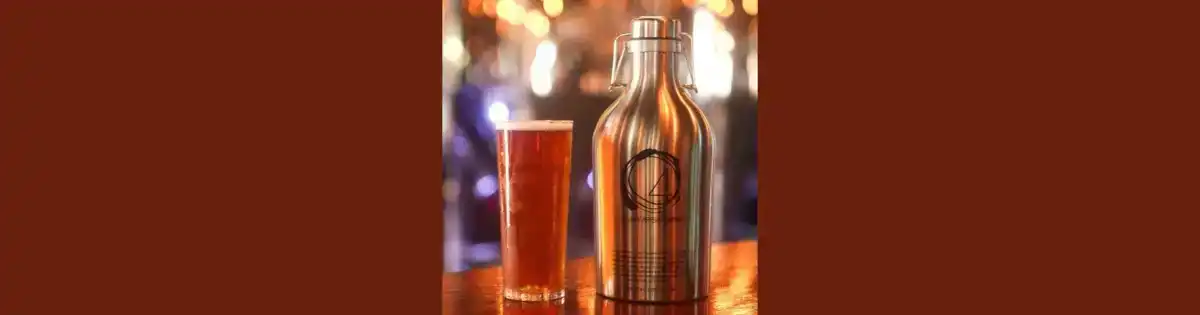 Beer and growler (a growler is a large takeaway jug)